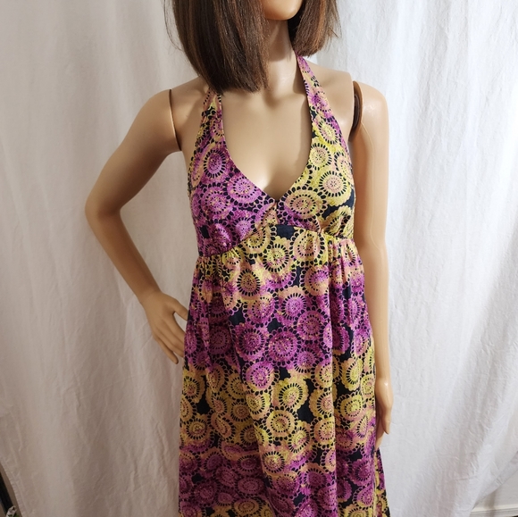 OLD NAVY LINEN BLEND Batik Halter Maxi - Picture 3 of 4